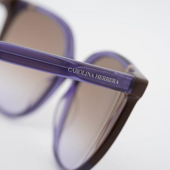 Carolina Herrera CH 0062/S 0E53 QR Sunglasses Violet Square Frame, Brown Lenses - Picture 6 of 11